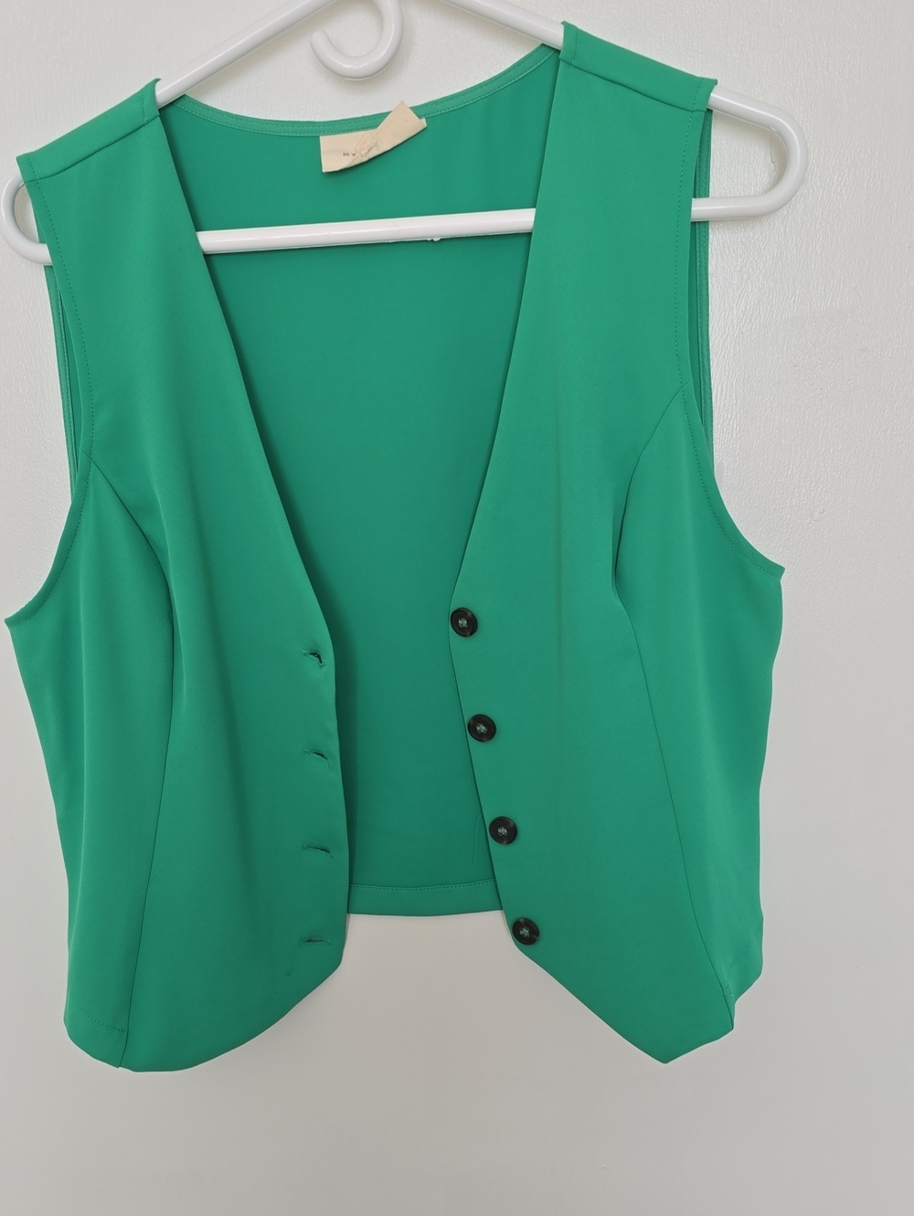 MELLODAY Emerald Green Sleeveless Button Vest